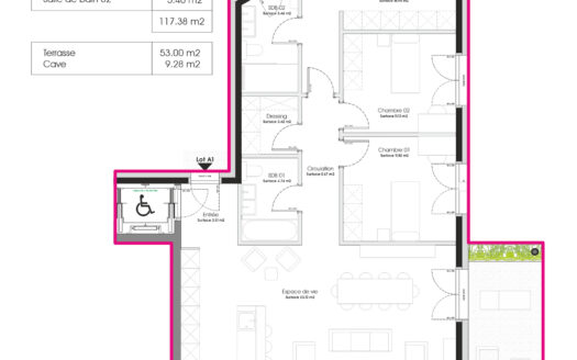 INTYA – Lot A1 | 4.5 pièces au rez avec extérieur de 52 m²